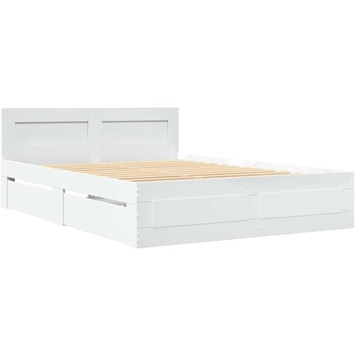  Krevetna konstrukcija s uzglavljem 2 pcs Bijeli 137 x 188 cm Slike