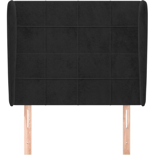  Uzglavlje s u&amp;scaron;ima crno 93x23x118/128 cm bar&amp;scaron;unasto Slike