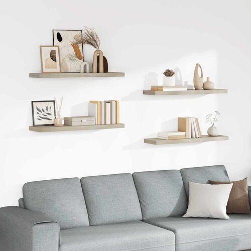  Plutajuće zidne police 4 kom boja hrasta 90 x 23,5 x 3,8 cm MDF Cijene