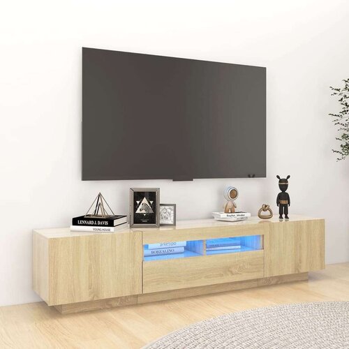 vidaXL TV ormarić s LED svjetlima boja hrasta sonome 180 x 35 x 40 cm Cene