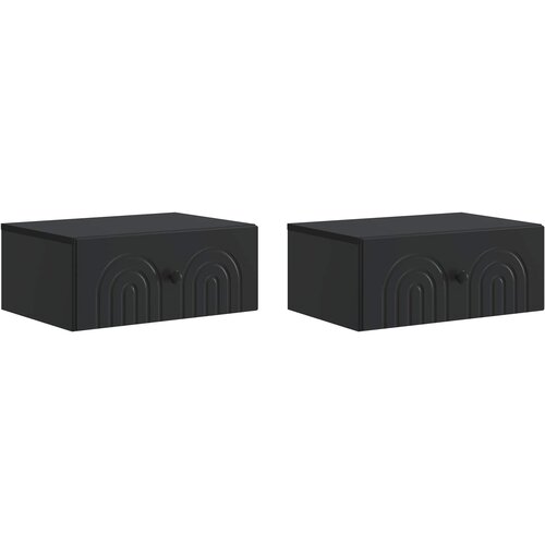  Noćni ormarić za montažu na zid 2 pcs Crna 49 x 34,5 x 20 cm Cene