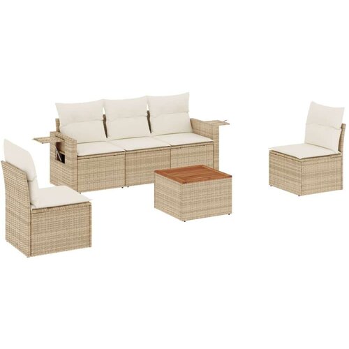 vidaXL 6-dijelni set vrtnih sofa s jastucima bež od poliratana Cene