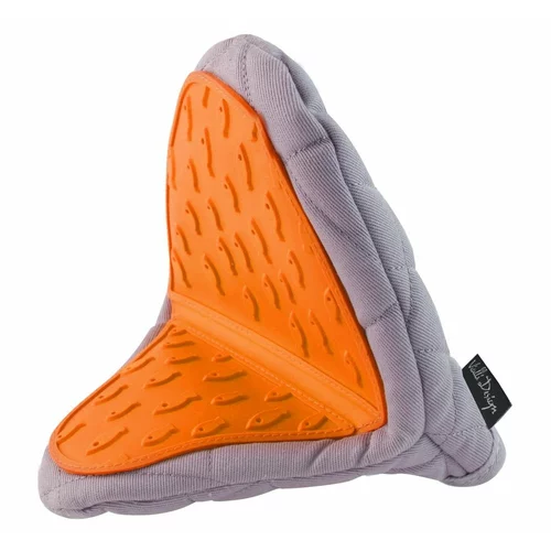 Vialli Design Oranžno-siva bombažna kuhinjska rokavica s silikonom