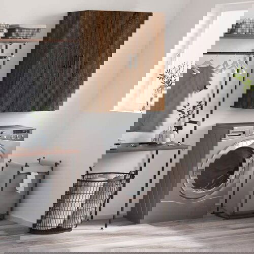 VidaXL Stenska omarica rjav hrast 69,5x34x90 cm Slike