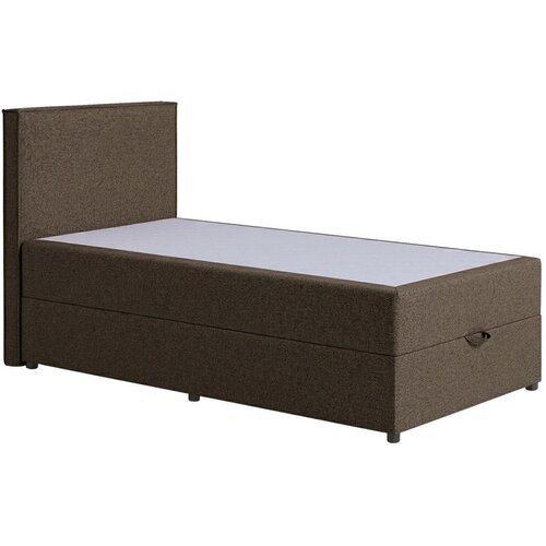 MID.YOU POSTELJA Z VZMETNICO 100 cm x 200 cm , tekstil, leseni material rjava Slike