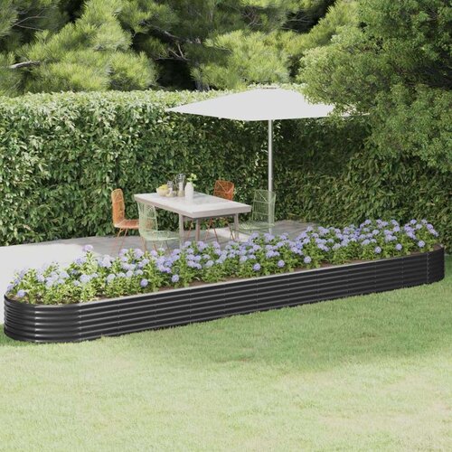 vidaXL Povišena vrtna gredica od čelika 507x100x36 cm antracit Cijene
