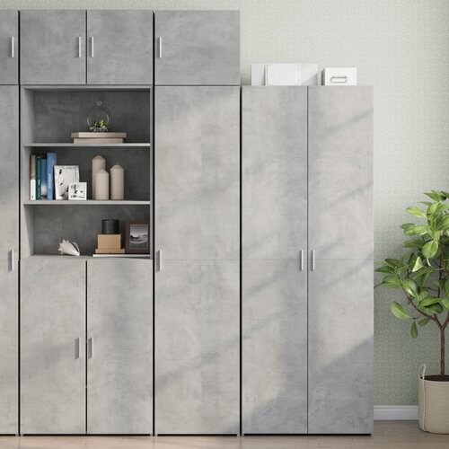 VidaXL Ozka omara za shranjevanje betonsko siva 45x42,5x225cm inž. les Slike