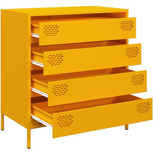VidaXL Komoda gorčično rumena 68x39x73,5 cm hladno valjano jeklo Slike