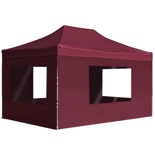 vidaXL Profesionalni sklopivi šator za zabave 4 5 x 3 m crvena boja vina