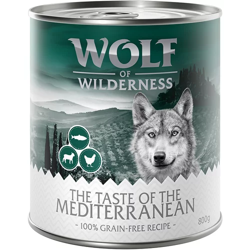 Wolf of Wilderness Ekonomično pakiranje "The Taste Of" 12 x 800 g - The Mediterranean - janjetina, piletina, pastrva