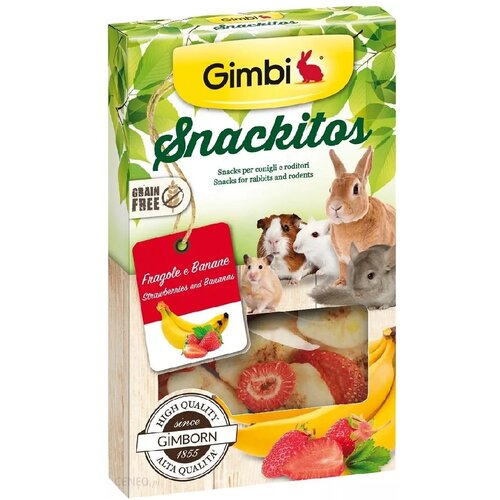 Gimborn gimbi snackitos jagoda&banana - poslastica za glodare 60g Slike