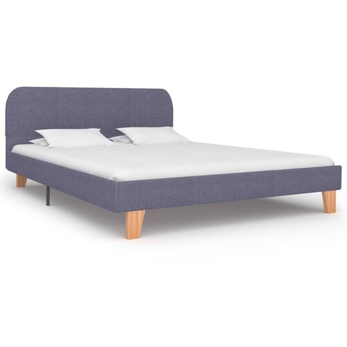 VidaXL Posteljni okvir brez vzmetnice svetlo siva tkanina 135x190 cm, (21829003) Slike