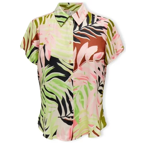 Only Topi & Bluze Shaila Shirt S/S - Tropical Peach Večbarvna