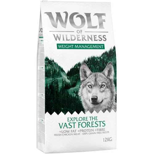 Wolf of Wilderness Varčno pakiranje "Explore" 2 x 12 kg - Explore The Vast Forests - Weight Management