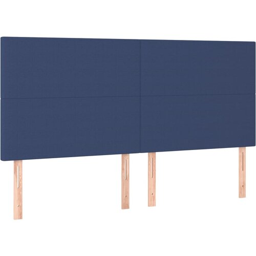 Maison Chic Posteljno vzglavje - Vzglavna omarica 4 kosa moder 80x5x78/88 cm blago, (22077393) Slike