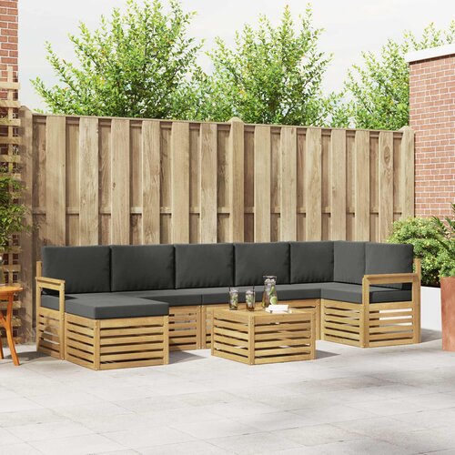  Set vanjskih sofa 8 kom. Bijela i antracit Poliester Slike