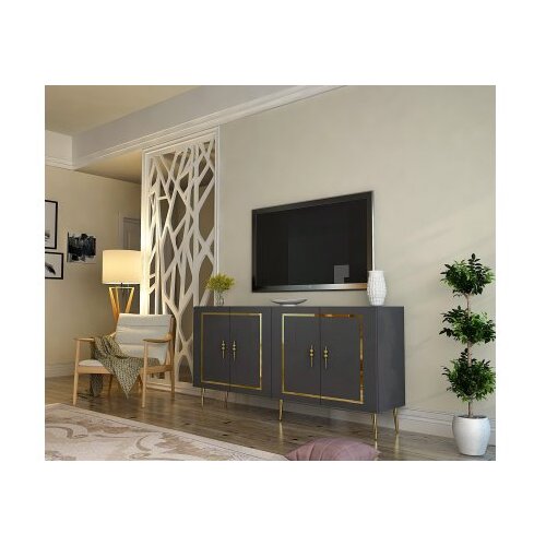 Hanah home Komoda Piero KB150 Anthracite Gold Cene