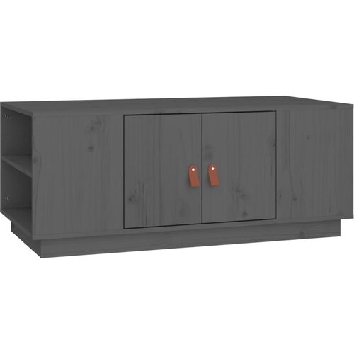 Stolić za kavu sivi 100 x 50 x 41 cm od masivne borovine Slike