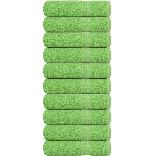 VidaXL Ručnici za kupanje 10 kom zeleni 100x150 cm 360 gsm 100% pamuk Slike