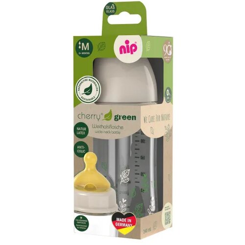 Nip Green staklo flašica bež 240ml 0m+, M protok Cijene