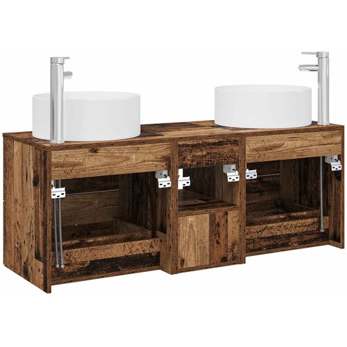  Set namje&amp;scaron;taja za kupaonicu 3 kom. Staro drvo Smeđa 49.5 x 44.5 x 65.5 cm Slike