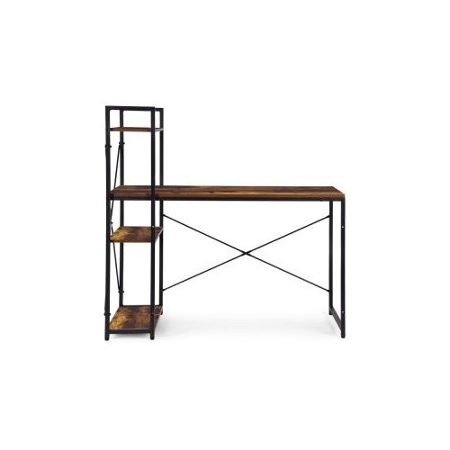 ModernHome TH-SD-7-16 &amp;ndash; Delovna miza za računalnik s 3 policami, 120 &amp;times; 60 cm, loft dizajn, oreh/črna Slike