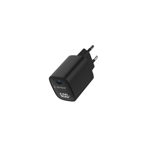  USB punjač Type-C fast charger, 60W USB LCD, black, GEMBIRD, TA-UC-1C-PD60LCD-01-BK Slike