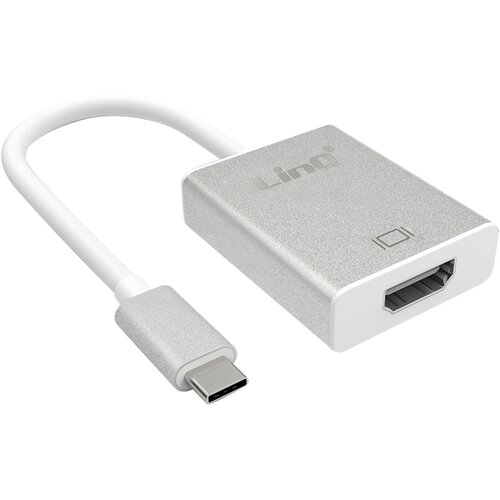 LINQ kabel USB tipa C v HDMI 4K, ženski video adapter, 15 cm srebrne barve, (20524236) Slike