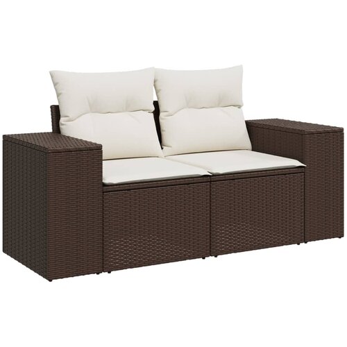  6-dijelni set vrtnih sofa od poliratana s jastucima smeđi Slike