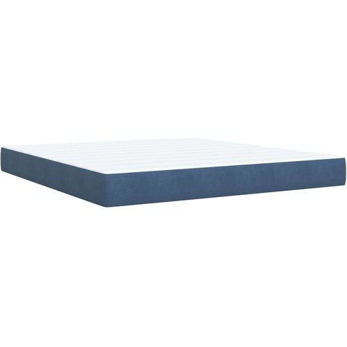 vidaXL Box spring postelja z vzmetnico modra 180x200 cm žamet Cene
