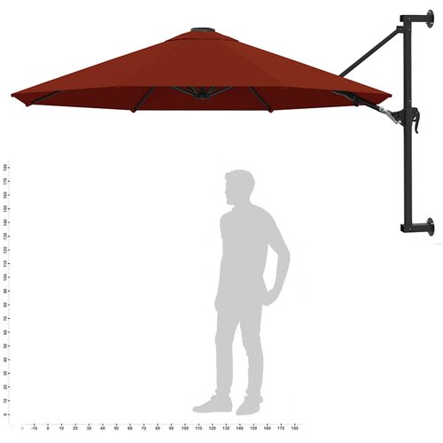  Zidni suncobran s metalnom &amp;scaron;ipkom 300 cm boja cigle Slike