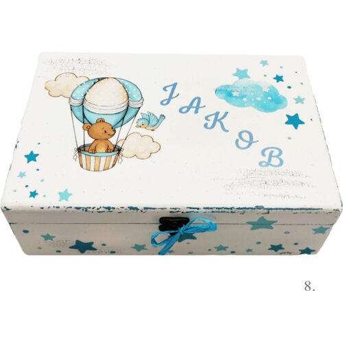  Kutija uspomena personalizirana imenom - poklon za rođenje, kr&scaron;tenje ili rođendan djeteta - 8. 20x30x10cm - 154304 Cene