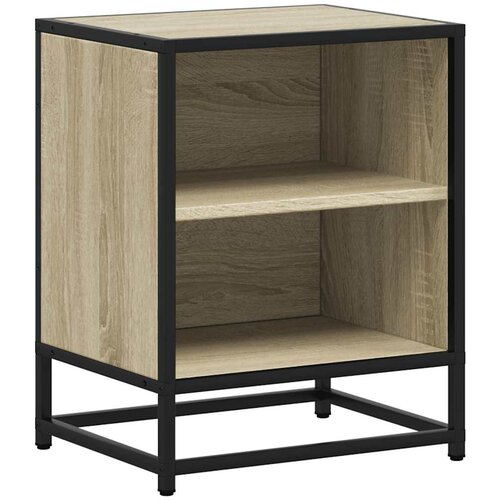 Maison Chic Nočna omarica - Nočna miza sonoma hrast 40x31x50 cm inž. les in kovina, (21689452) Slike