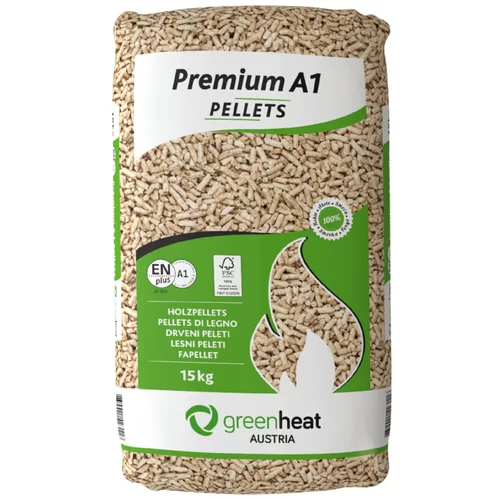 Drveni peleti Greenheat Premium (15 kg, Drvo smreke)