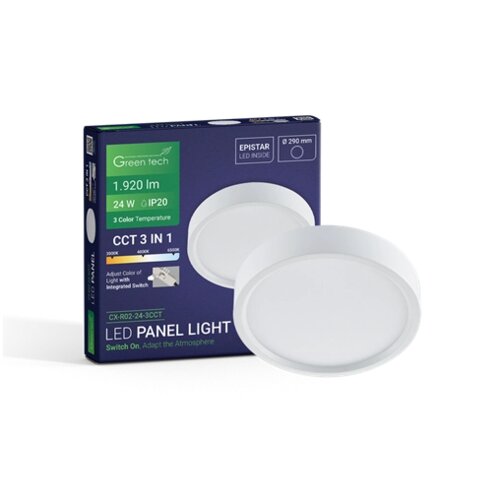 Greentech LED PANEL NADGRADNI 24W, 3CCT, NADGRADNI, OKRUGLI Slike
