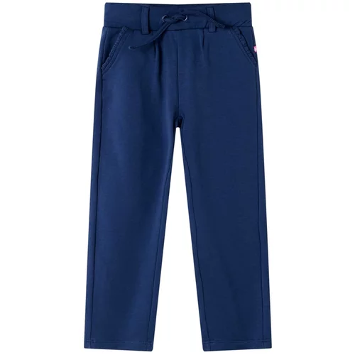 vidaXL Otroške hlače z vrvico mornarsko modra 104