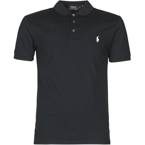 Polo Ralph Lauren polo cintre slim fit en coton stretch mesh logo pony player crna Slike