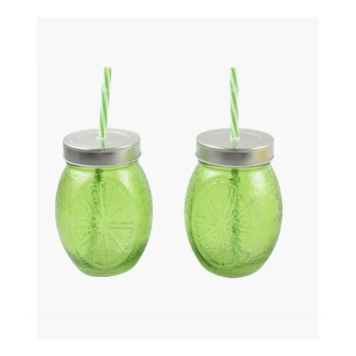 Čaša sa slamčicom - dve u setu - zelena Slike