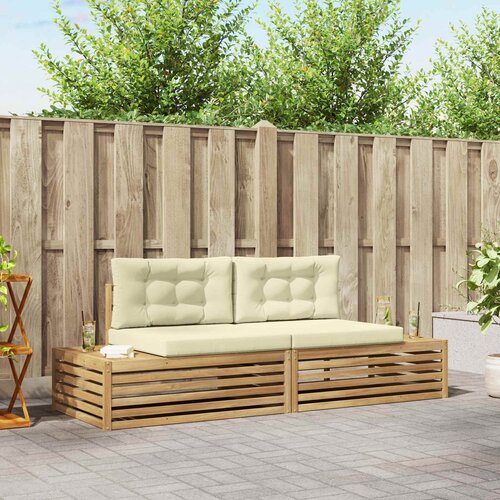  2 pcs Set vanjskih sofa Bijela Cene