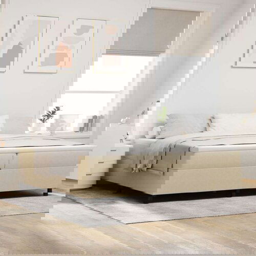 Box Spring Krevet s Madracem Svijetlo Zeleni Sivi 200x200 cm Kord Tkanina Cijene