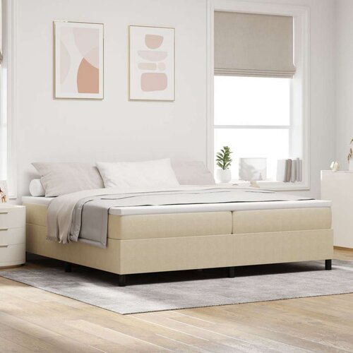 Box Spring Krevet s Madracem Svijetlo Zeleni Sivi 200x200 cm Kord Tkanina Slike