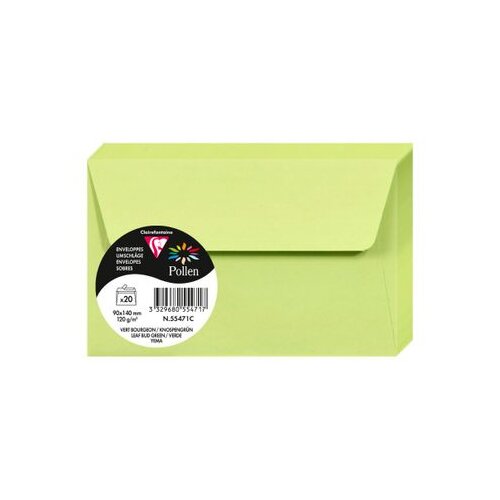 Clairefontaine kuverte Pollen 90x140mm 120gr leaf bud green 1/20 Cijene