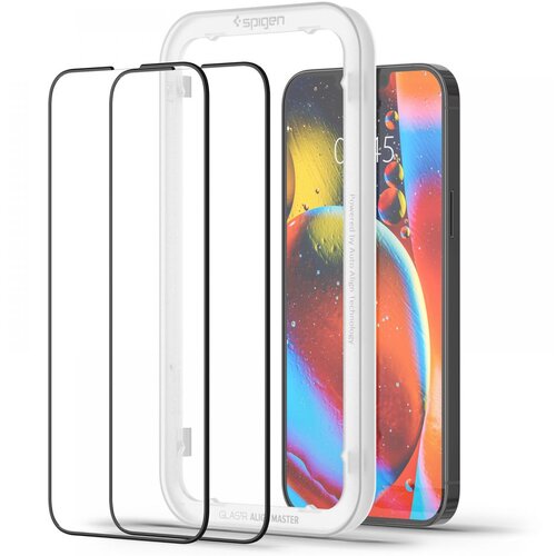 Spigen ALM GLASS FC KALJENO STEKLO 2-KOS PAKET ZA iPHONE 13 PRO MAX/ iPHONE 14 PLUS -CRNA Slike