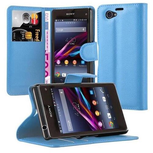 Cadorabo Ohi&scaron;je, združljivo z Sony Xperia Z1 COMPACT v nebesno modra - Za&scaron;čitni ovitek z magnetnim zapiranjem, stoječo funkcijo in režo za kartice, (20552432) Cene