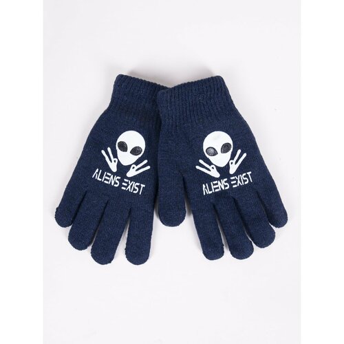 Yoclub Kids's Gloves RED-0201C-AA5A-002 Navy Blue Slike