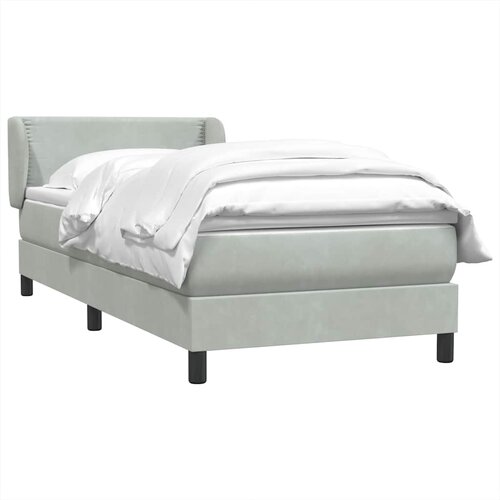 Box Spring krevet s madracem svijetlo sivi 80x220 cm samt Slike