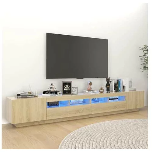  TV omarica z LED lučkami sonoma hrast 260x35x40 cm