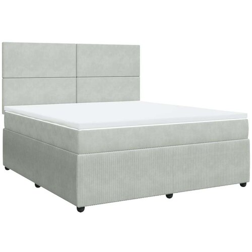 VidaXL Krevet s oprugama i madracem svjetlosivi 180x200 cm bar&amp;scaron;unasti Slike
