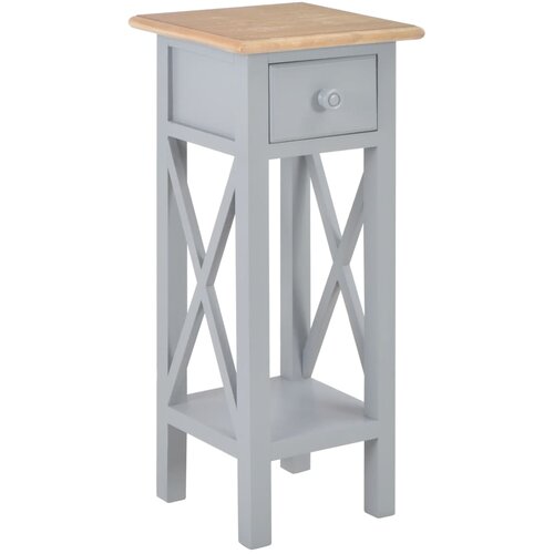 VidaXL 280058 Side Table Grey 27x27x65,5 cm Wood Slike