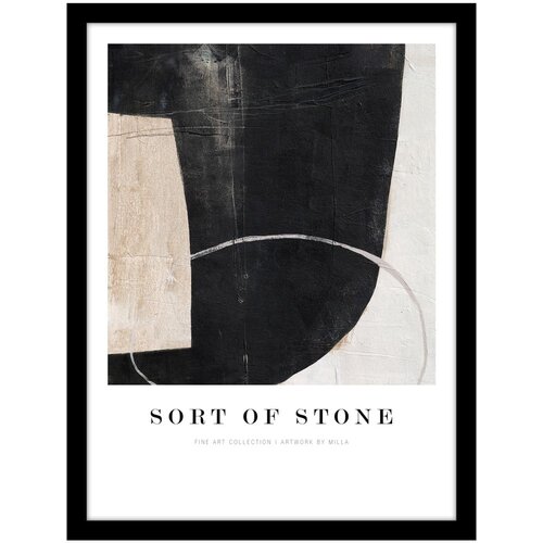 Malerifabrikken Plakat z okvirjem 32x42 cm Sort Of Stone &amp;ndash; Slike